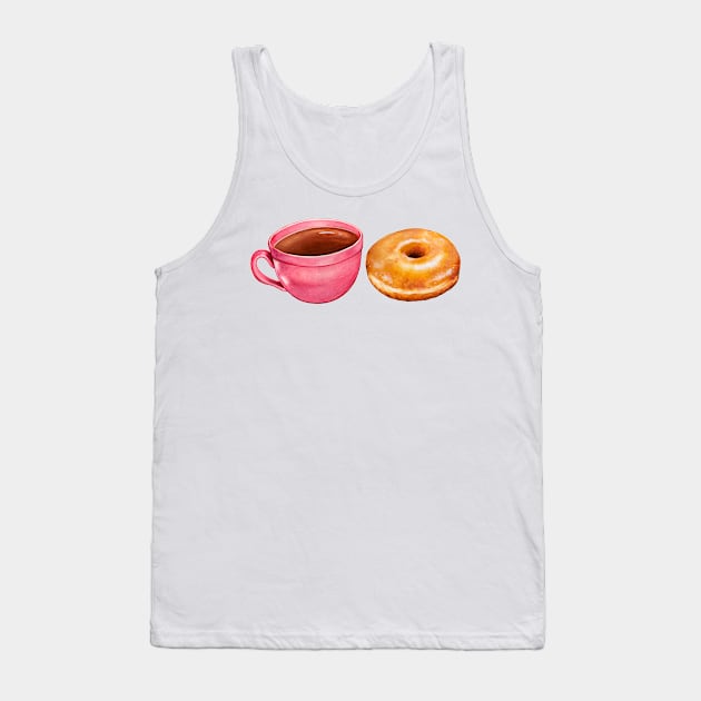 Coffee & Glazed Donut Tank Top by KellyGilleran